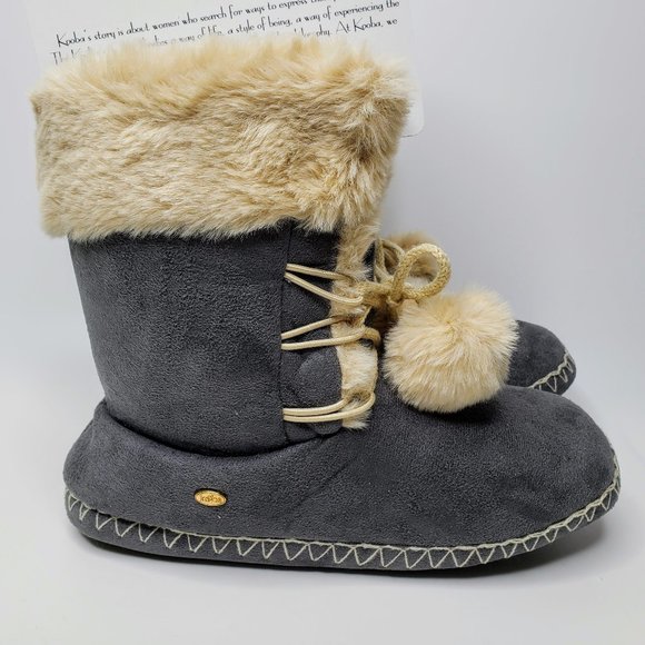 Kooba Shoes Kooba Faux Fur Ankle Grey Bootie Slippers Nee Poshmark